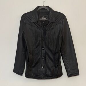 Maxima Wilson’s Leather Women's Sleek Black Leather Jacket, Medium, EUC